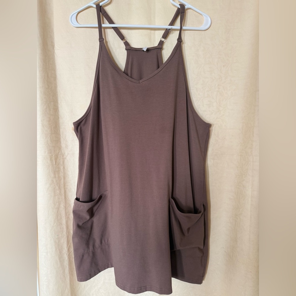 Athletic Dress, Women’s Size Large Brown Athletic Dress with Built in Shorts